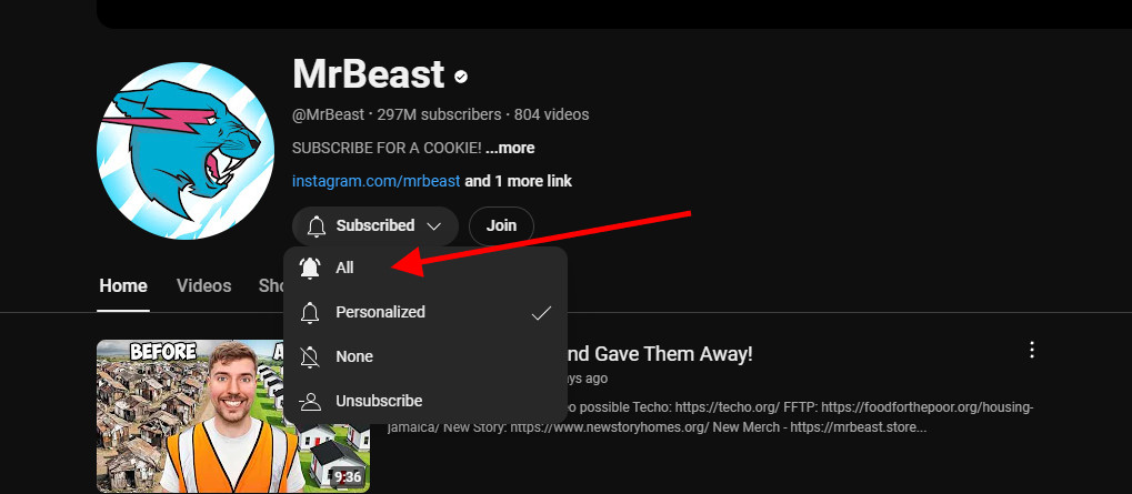 Tips on How to Enable Notifications for MrBeast