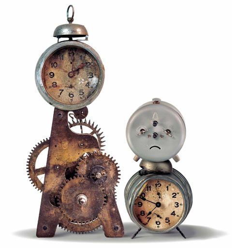 Javier Jaén's illustration depicting the feeling of being overwhelmed and short on time, symbolizing time poverty.