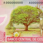 Colorful Costa Rican 1000 Colones banknote featuring Braulio Carrillo Colina and a white-tailed deer.