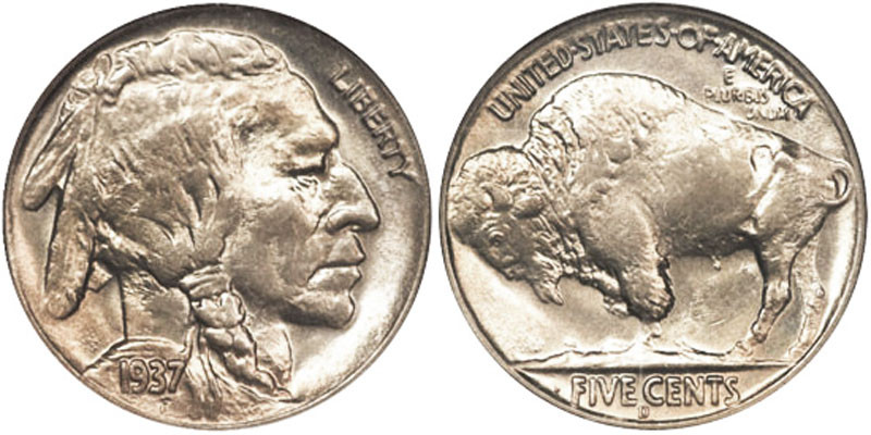 1937 Error Buffalo Nickel