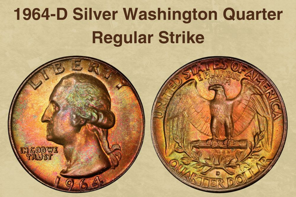 Image of a 1964-D Silver Washington Quarter Regular Strike, showcasing its silver content and the enduring appeal of the Washington Quarter design, a valuable piece of &quot;money of pictures&quot; from the silver era.