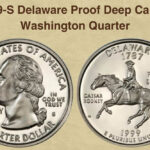 Image of a 1999-S Delaware Proof Deep Cameo Washington Quarter, part of the State Quarters Program, showing the distinct "S" mint mark and the proof finish that enhances its collector appeal.