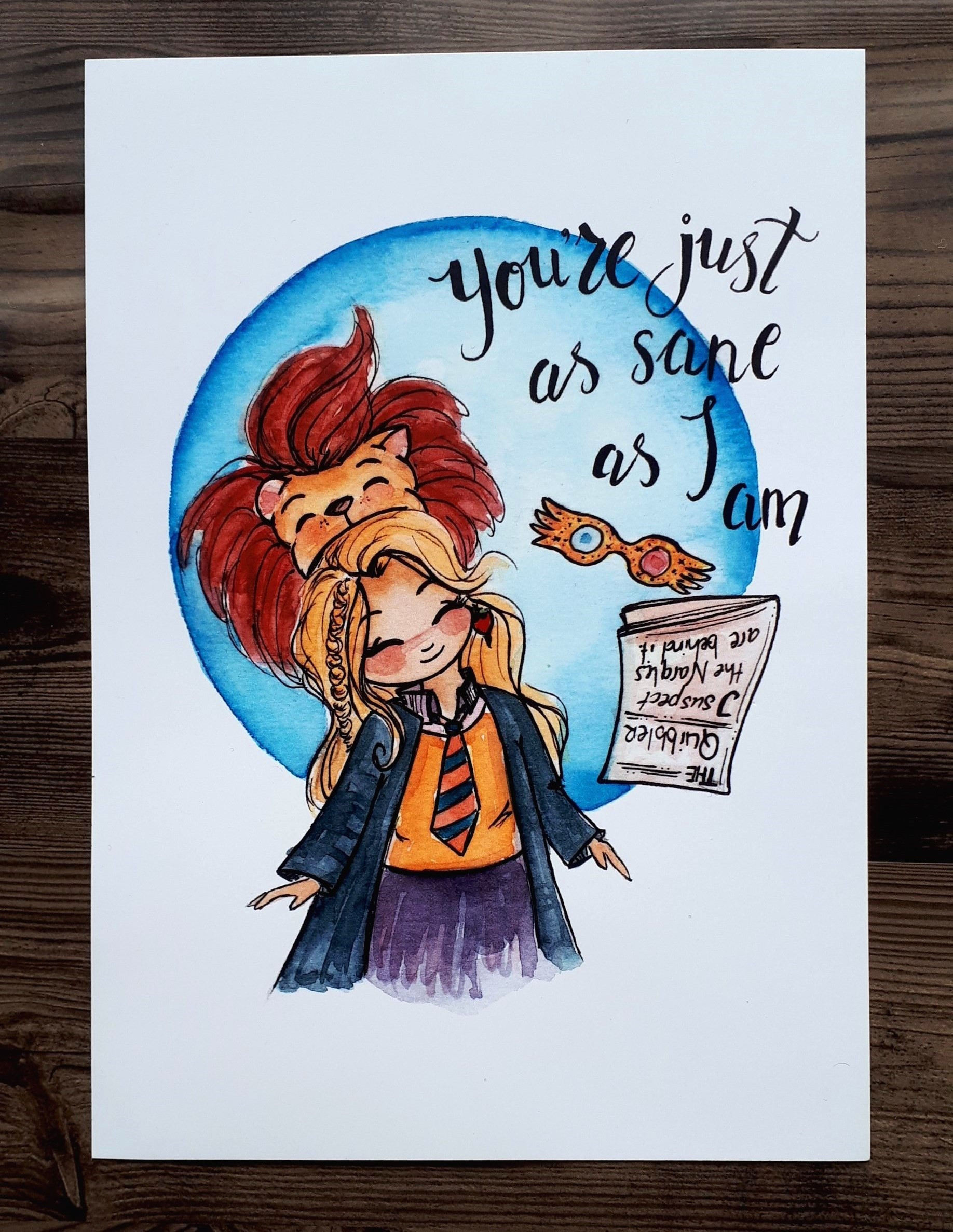 alt text: Luna Lovegood art print from Booked For The Weekend box