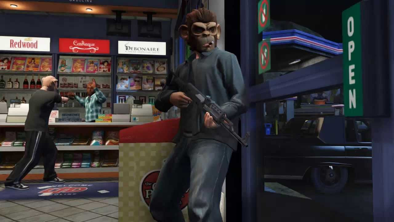 alt text: GTA Online Character eating snacks