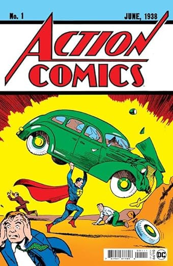 Action Comics #1 cover, featuring Superman lifting a car, one of the most expensive comic books
