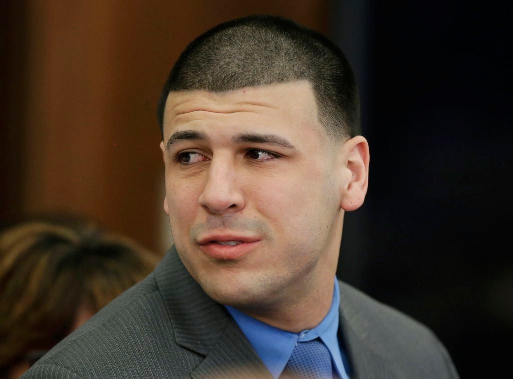 Aaron Hernandez and Shayanna Jenkins-Hernandez in court