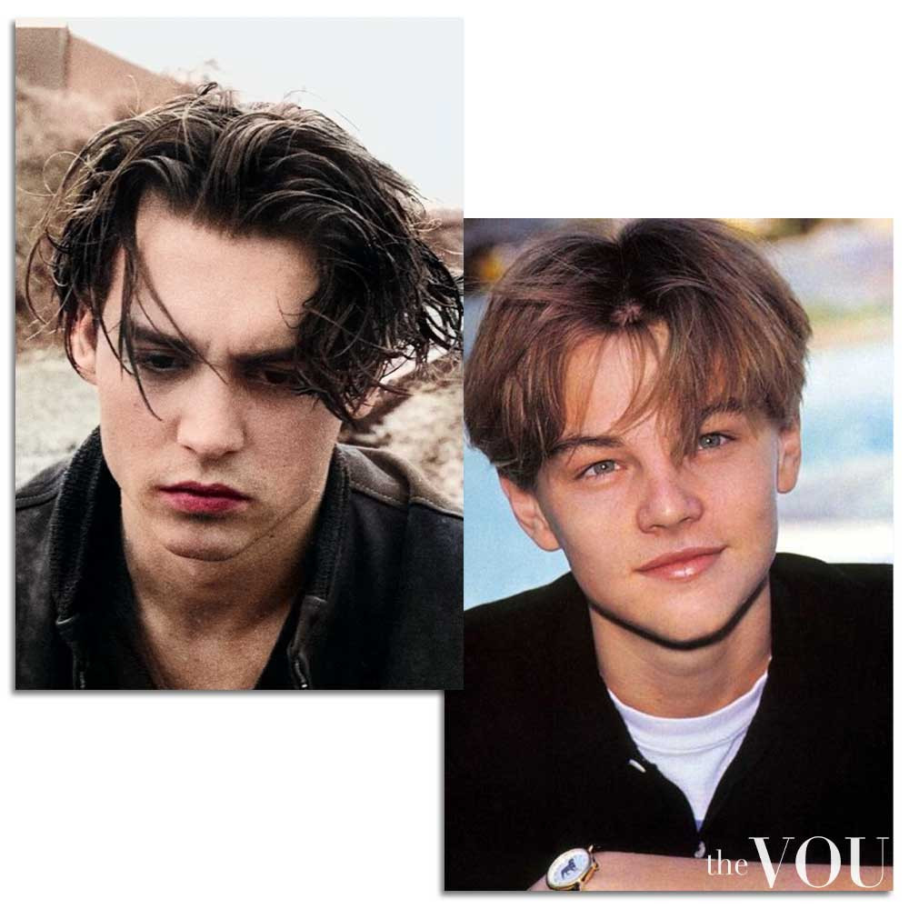 Leonardo DiCaprio and Johnny Depp Short Curtain Hair 90s