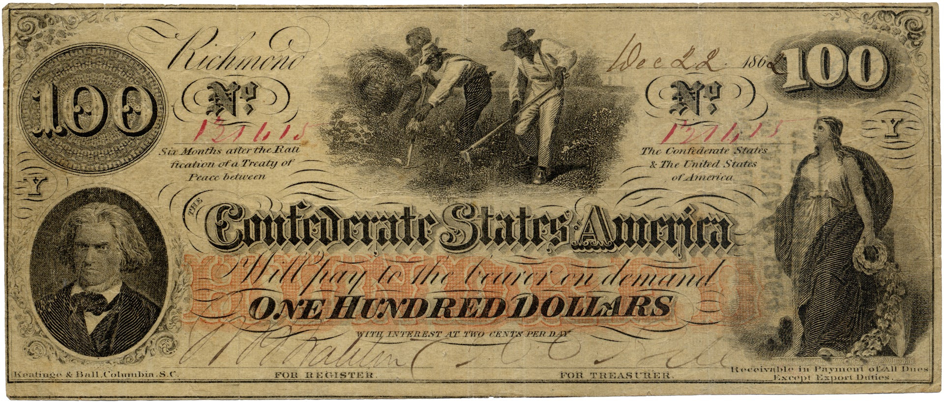 Confederate currency had images of enslaved people, historical figures and mythical deities.