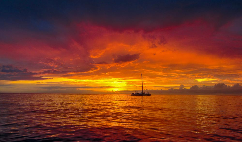 A Vibrant Sunset Over the Ocean in Negril, Jamaica