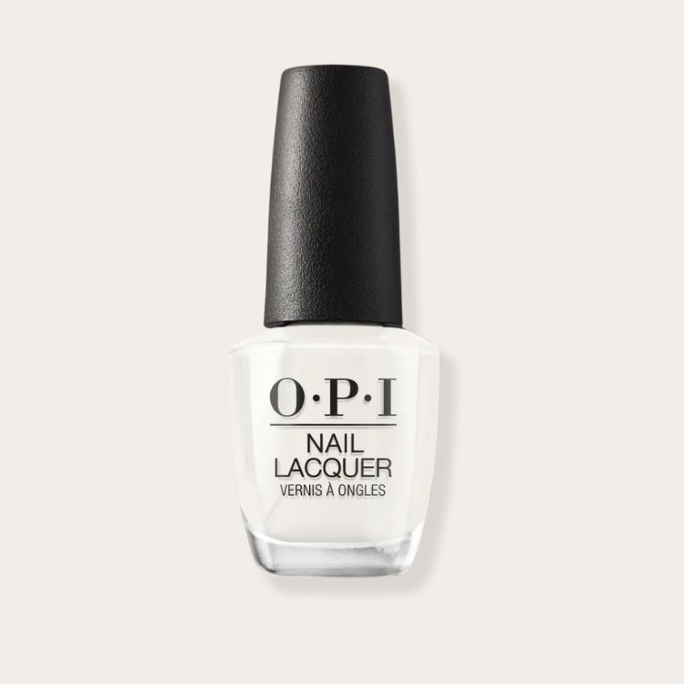 OPI Funny Bunny milky white nail polish for old money nails.