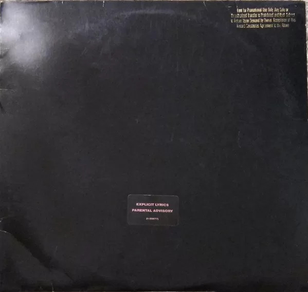 Prince The Black Album promo vinyl record cover