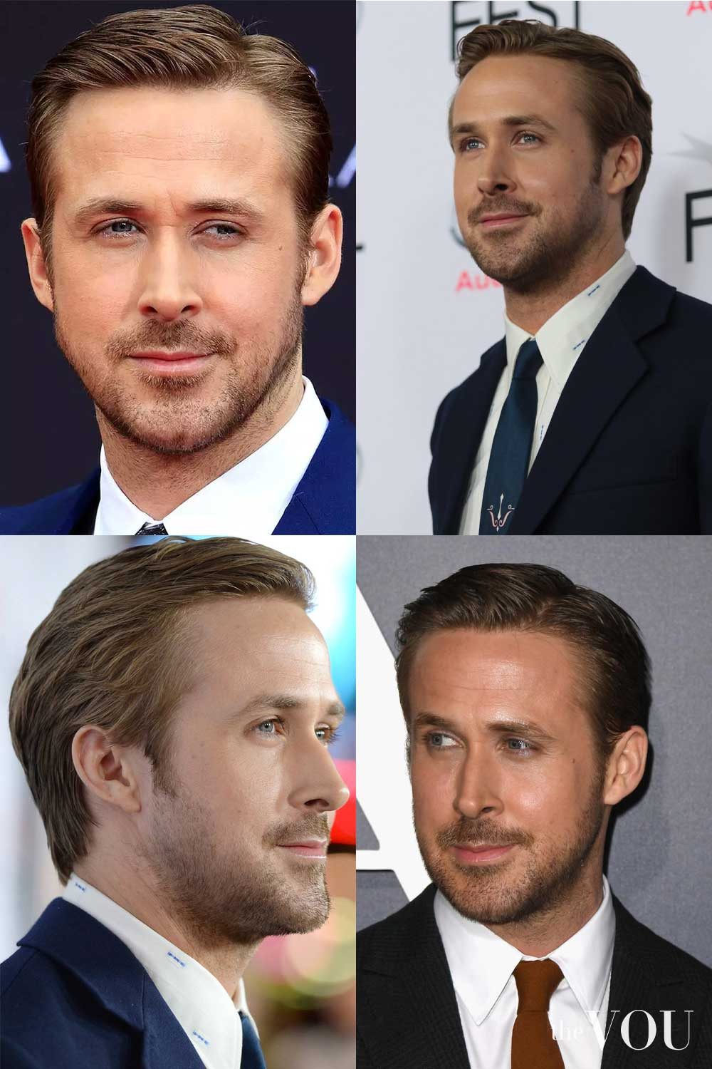 Ryan Gosling Classic Side Part Old Money Hairstyle