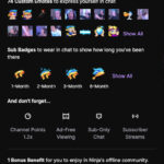 Screenshot of Ninja's Twitch subscription options