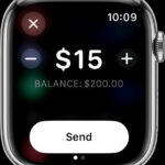 Image of Apple Watch sending money in the Messages app.