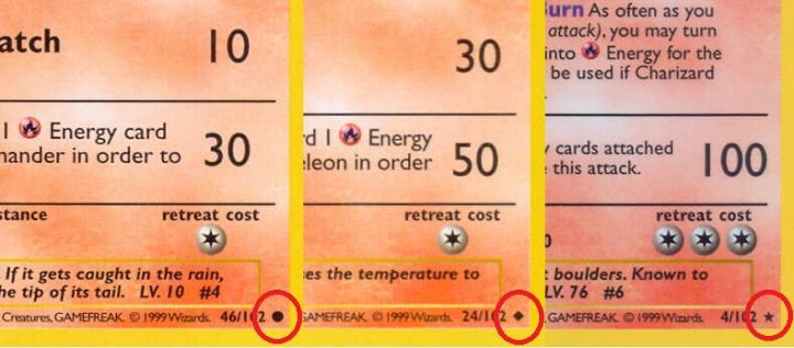 Pokemon card rarity symbols