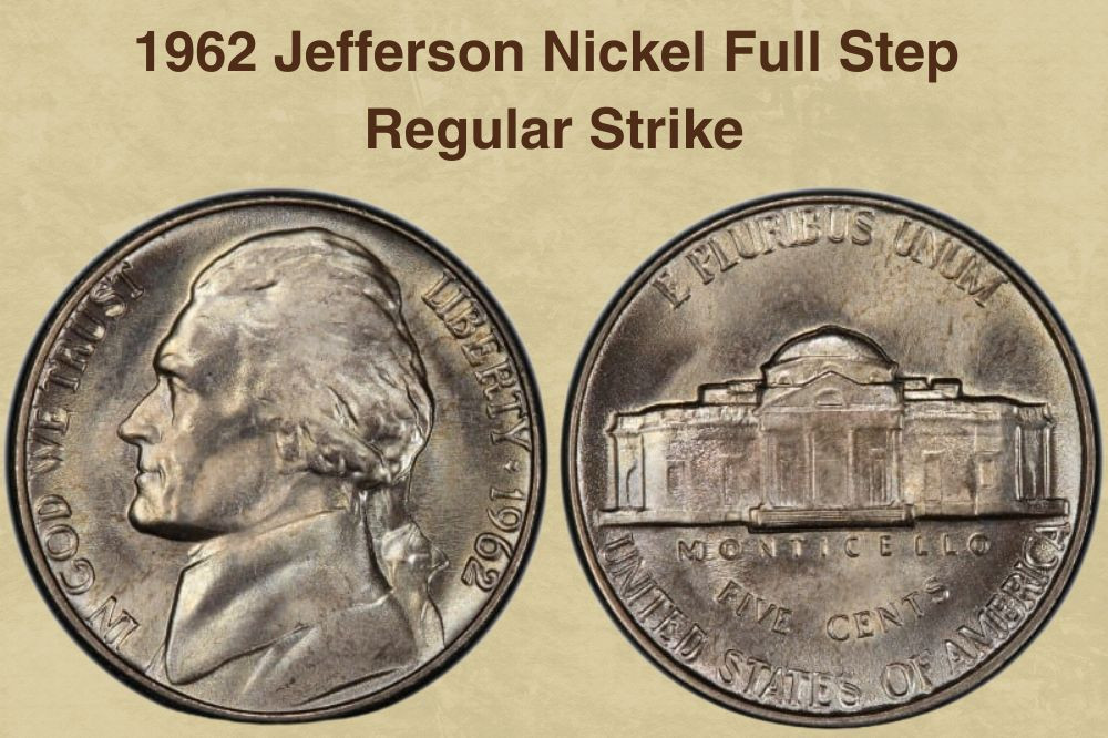 Clear and complete rendering of the six steps at the base of Monticello on the reverse of Jefferson Nickels