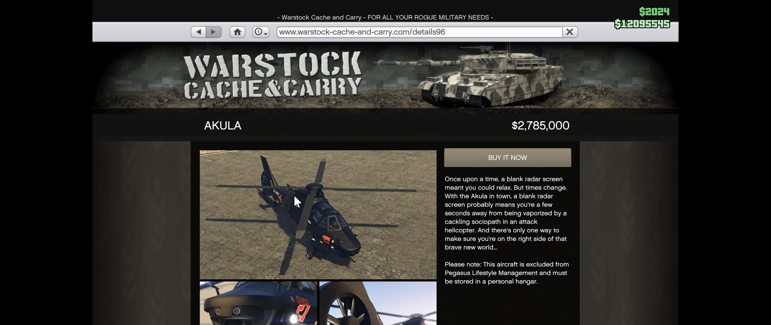 Character flying an Akula stealth helicopter in stealth mode, avoiding detection by other players while transporting cargo