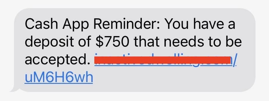 Fraudsters use text messages claiming you’re owed money on Cash App to try to trick you. Source: Aura team