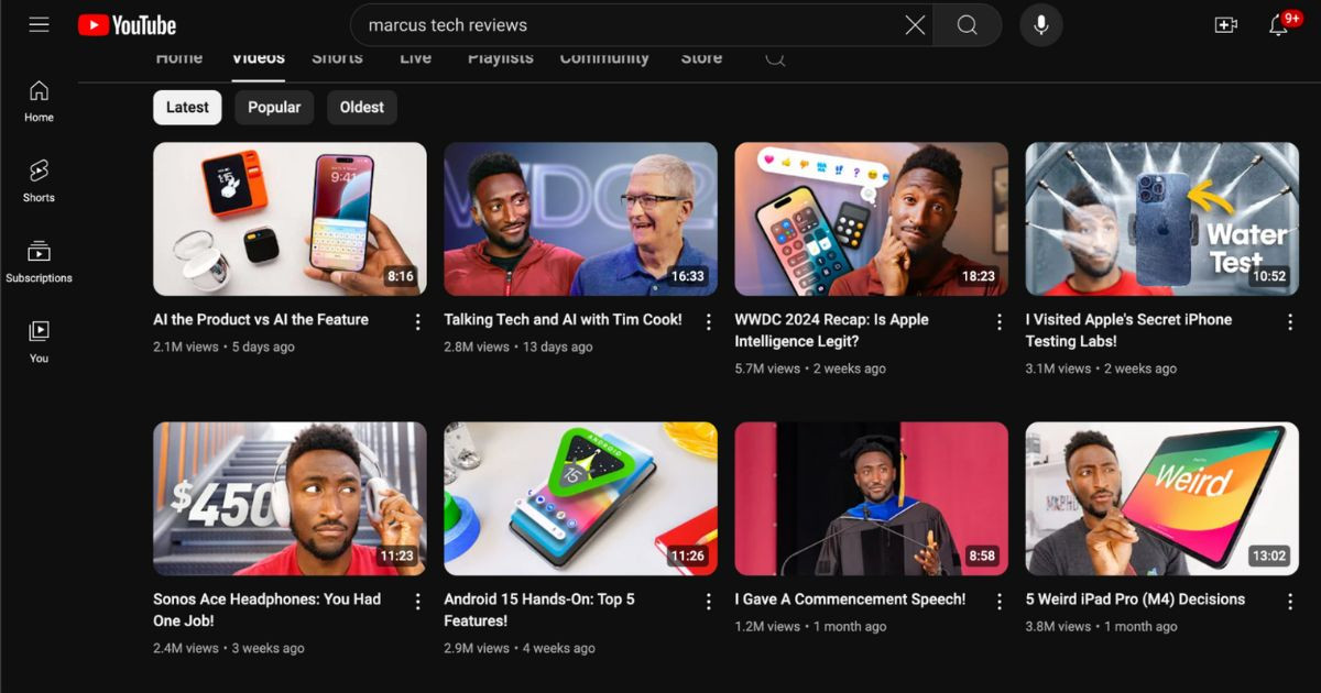 Marcus Tech Reviews with millions of views every month