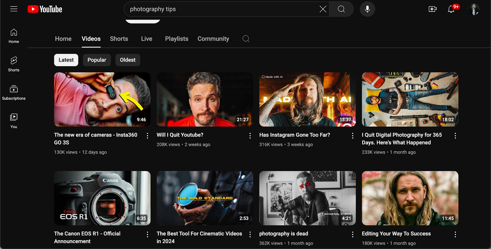 Photography YouTube channels learning photography and videography, YouTube is a great platform to teach people a skill