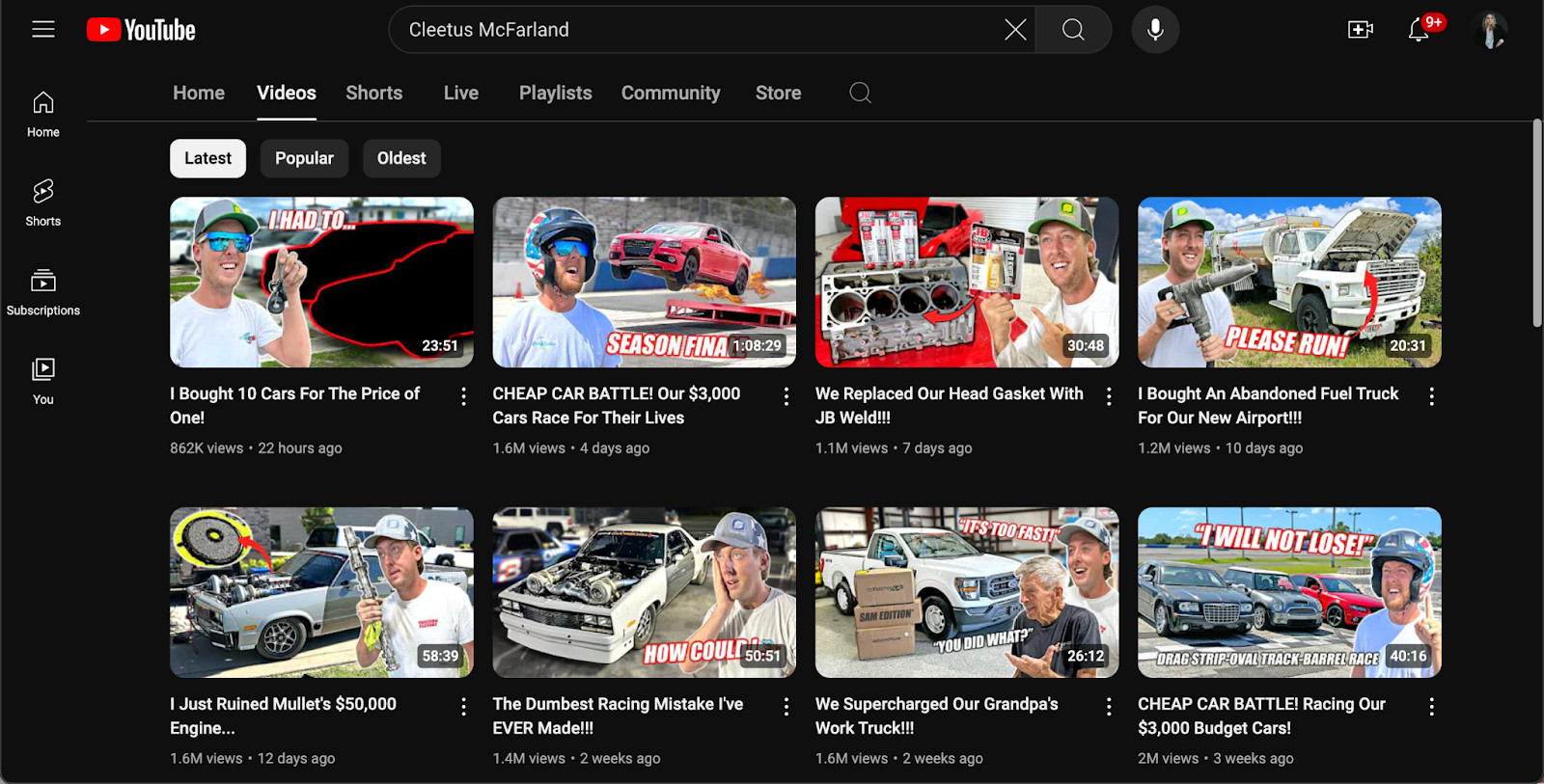 Automotive YouTube channels car content such as car reviews, doing super well on the platform