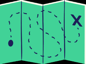 A map in a meadow, symbolizing the journey and planning involved in achieving financial goals
