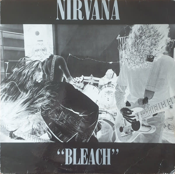 A Nirvana 'Bleach' album cover, emphasizing its scarcity and the band's early, raw sound that collectors prize.