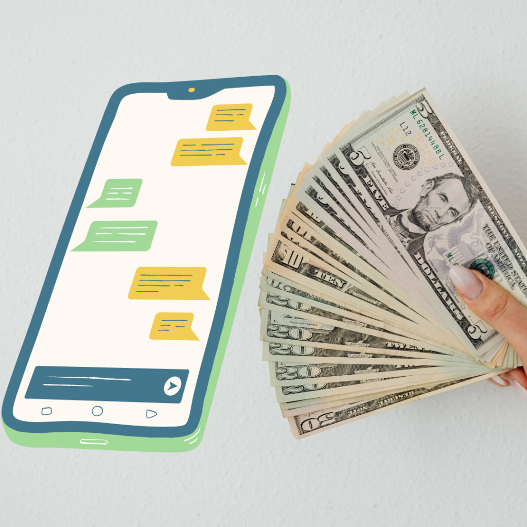 An artistic vision of a phone fitness app bringing money. Source: Canva