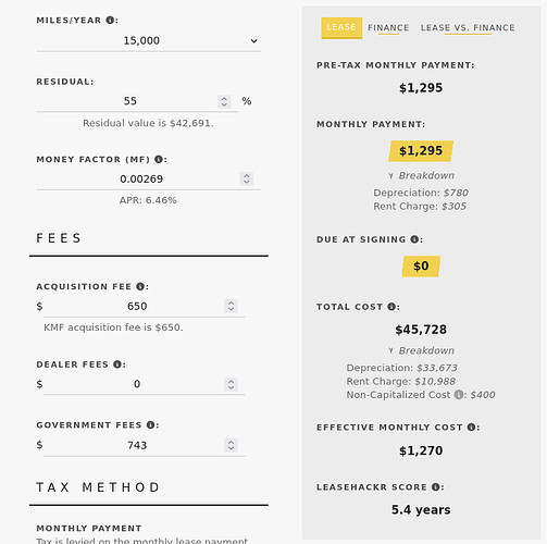 Leasehackr Calculator