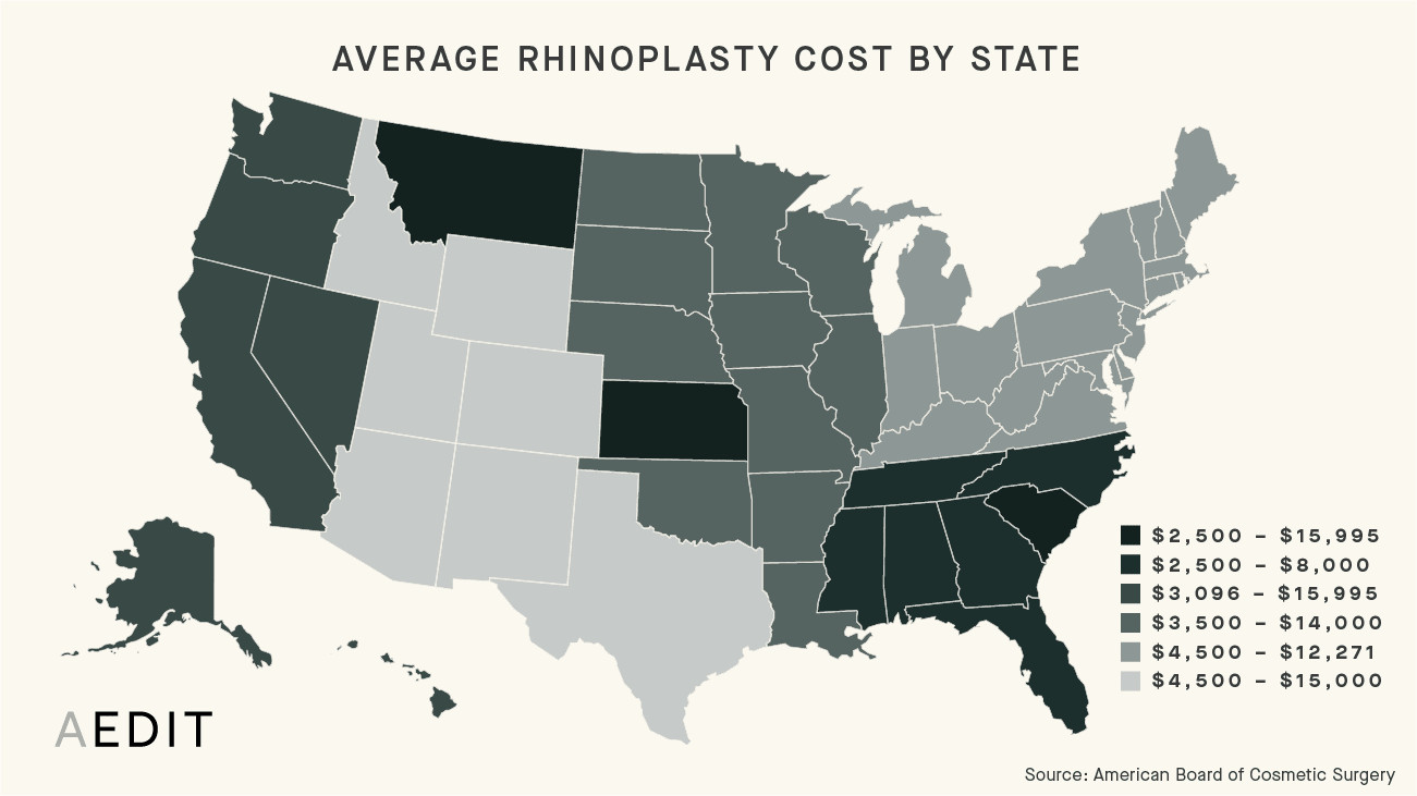 Rhinoplasty Average Procedure Costs By State