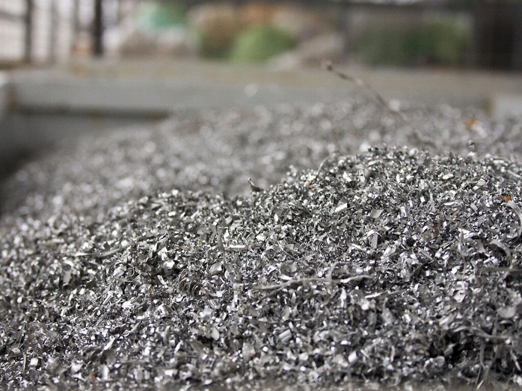 Pile of aluminum cans ready for recycling