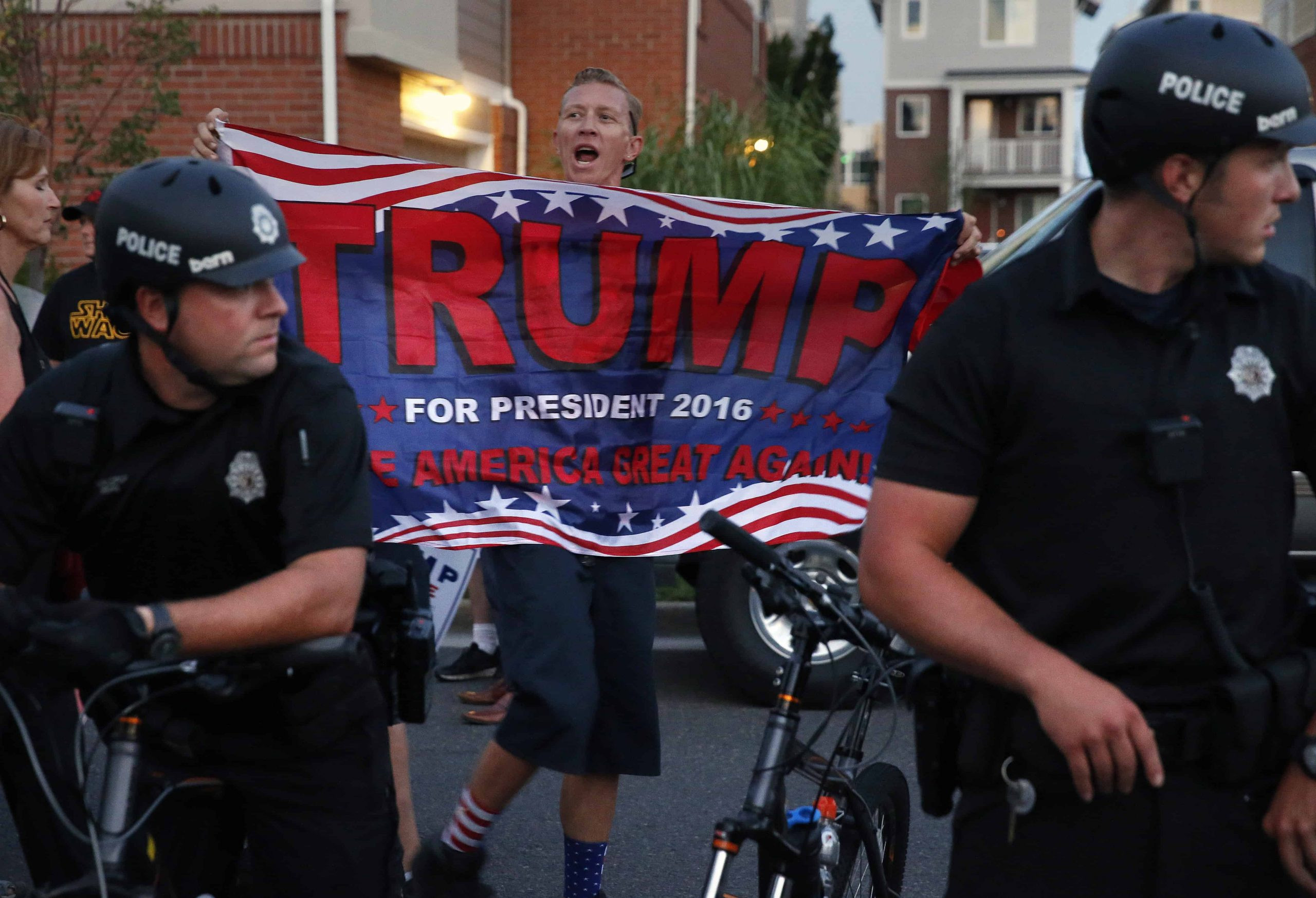 Donald Trump supporters at a rally