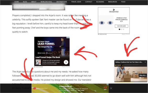 Website example to use affiliate links