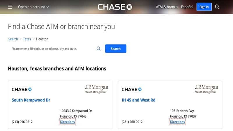 Chase bank local