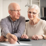 Elderly woman looking worried