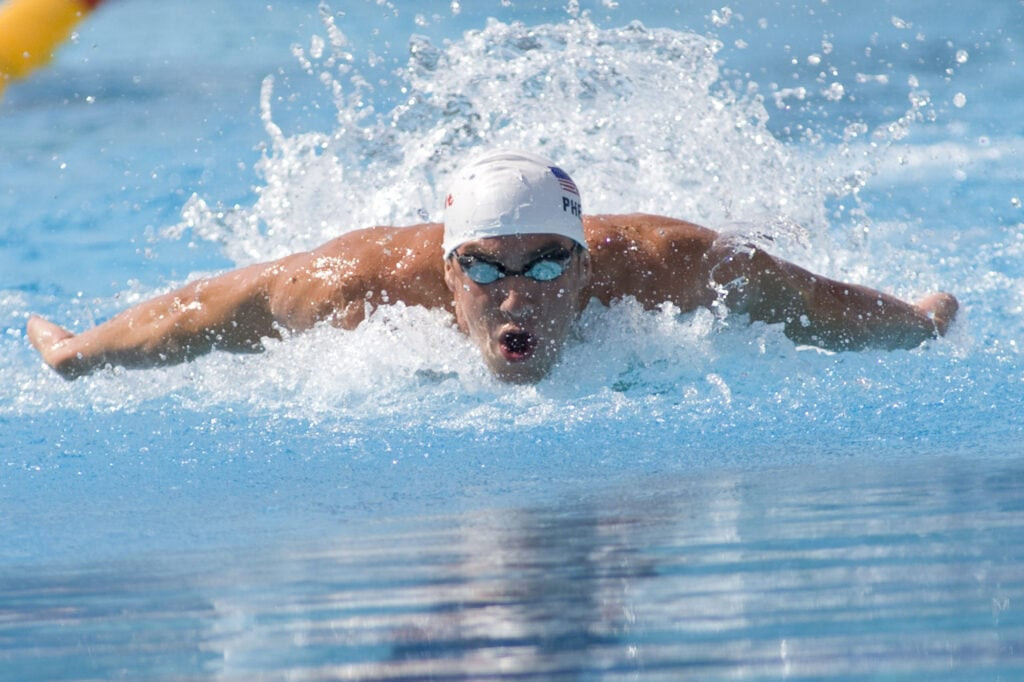 Michael Phelps at a promotional event for Talkspace