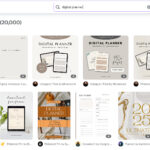 Selection of logo design templates in Canva.