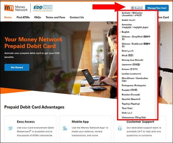 EDD transitioning to Money Network prepaid debit cards for benefit payments, enhancing the delivery of benefits to customers