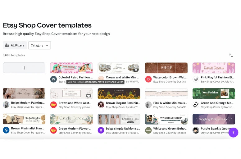 Etsy Cover Templates