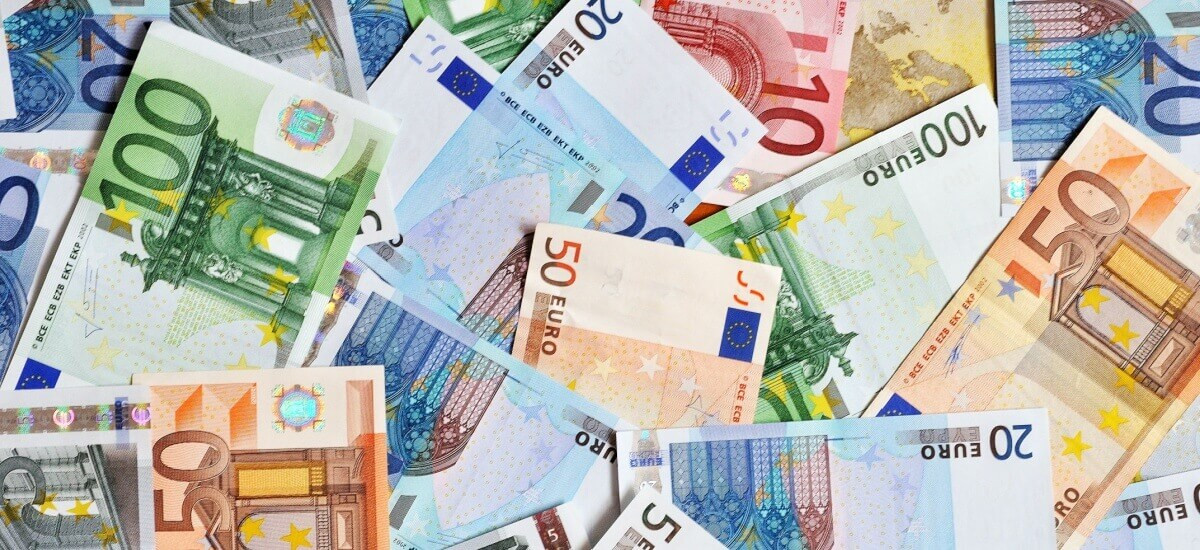 Collection of Euro bank notes