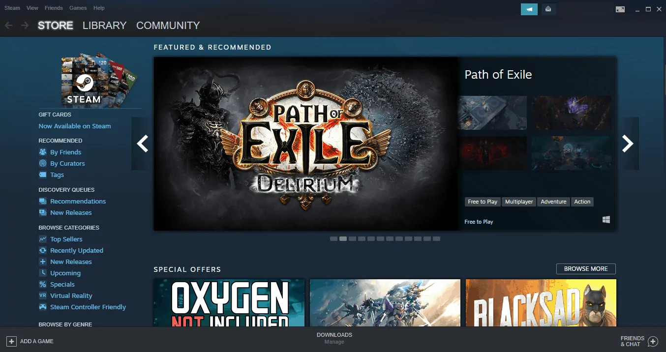 Steam Storefront