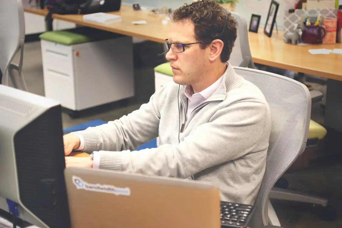Working at a computer