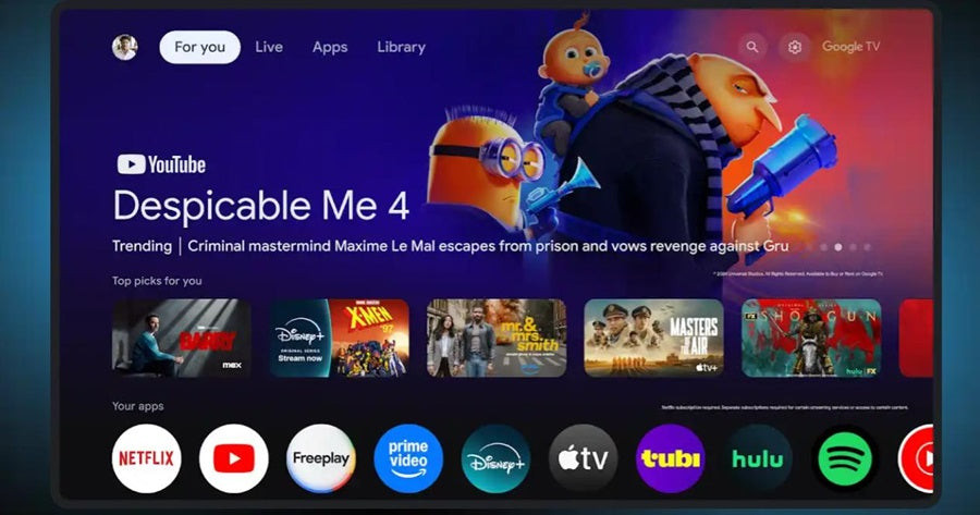 Google TV interface
