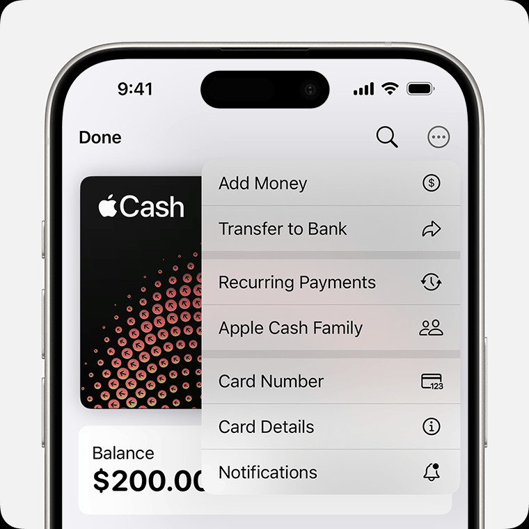 Image of iPhone displaying the Recurring Payments setup screen in the Wallet app