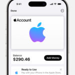 Apple Account Card in Wallet App with Add Money Option