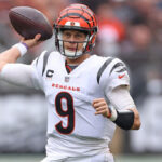Joe Burrow throwing a football