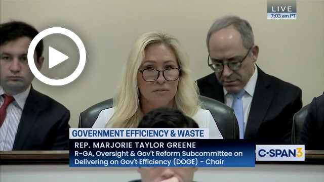 Rep. Marjorie Taylor Greene highlighting the disparity in fraud rates between the public and private sectors