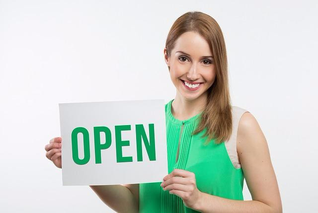 Open for business sign