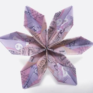 Money Origami Flowers