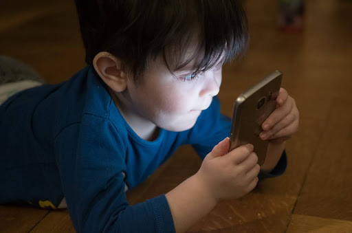 Man using mobile phone addiction phone mobile communication screen child education